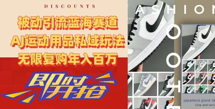 被动引流蓝海赛道，AJ运动用品私域玩法，无限复购年入百万-副业网