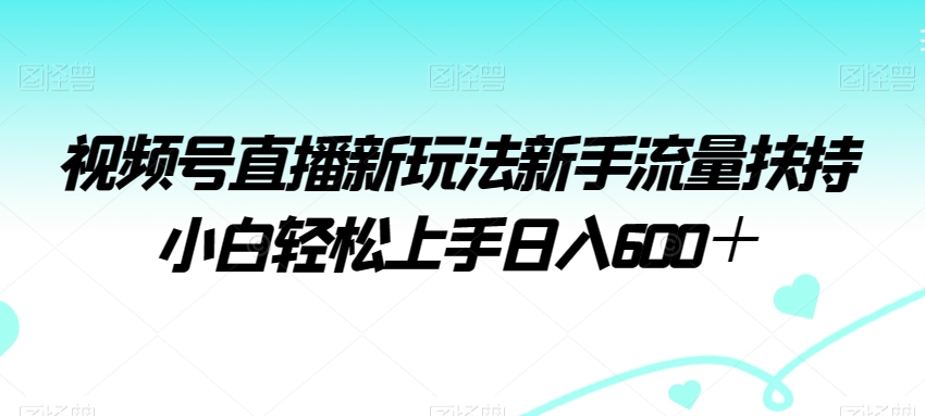 视频号直播新玩法新手流量扶持小白轻松上手日入600＋-副业网