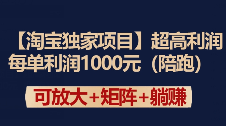 【淘宝独家项目】超高利润：每单利润1000元-副业网