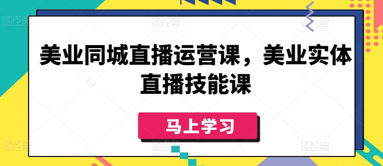 美业同城直播运营课，美业实体直播技能课-副业网