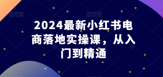 2024最新小红书电商落地实操课，从入门到精通-副业网