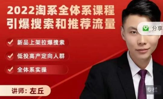 2022淘系全体系课程引爆搜索和推荐流量，新品上架拉爆搜索-副业网