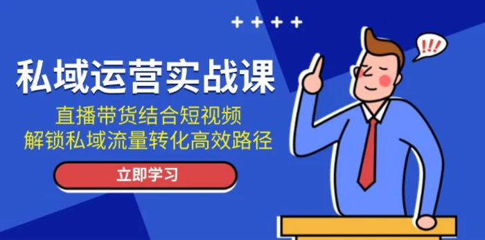 （13587期）私域运营实战课：直播带货结合短视频，解锁私域流量转化高效路径-副业网