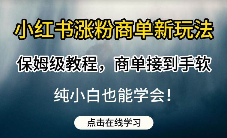 小红书涨粉商单新玩法，保姆级教程，商单接到手软，纯小白也能学会【揭秘】-副业网