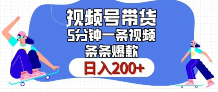 视频号橱窗带货，日入200+，条条火爆简单制作，一条视频5分钟搞定-副业网