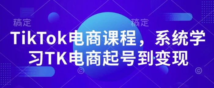 TikTok电商课程，​系统学习TK电商起号到变现-副业网