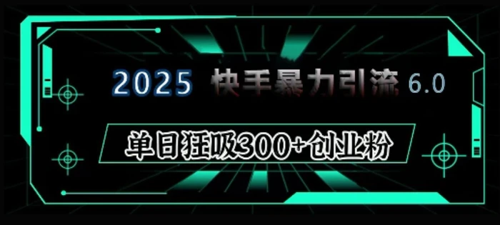 2025年快手6.0保姆级教程震撼来袭，单日狂吸300+精准创业粉-副业网