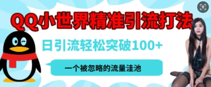 QQ私域引流平台，流量年轻且巨大，实操单日引流100+创业粉，月精准变现1W+-副业网