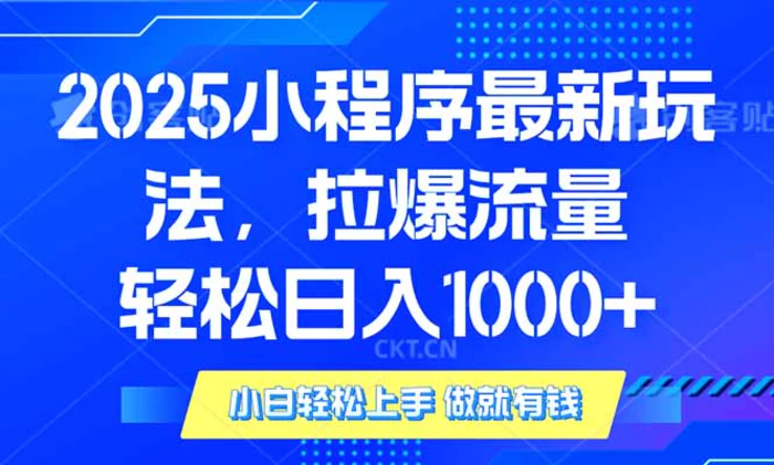 （14028期）2025年小程序最新玩法，流量直接拉爆，单日稳定变现1000+-副业网