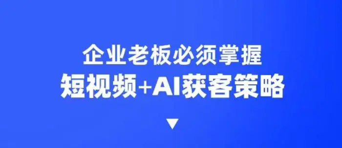 企业短视频AI获客霸屏流量课，6步短视频+AI突围法，3大霸屏抢客策略-副业网