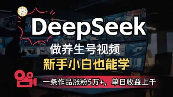 （14270期）小白用DeepSeek做养生号，一条作品涨粉5万+，单日收益上千-副业网