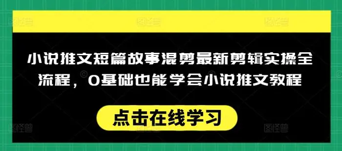 小说推文短篇故事混剪最新剪辑实操全流程，0基础也能学会小说推文教程，肯干多发日入多张-副业网
