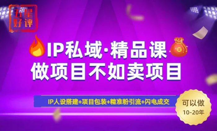 （14406期）2025年“IP私域·密训精品课”，日赚3000+小白避坑年赚百万，暴力引流…-副业网