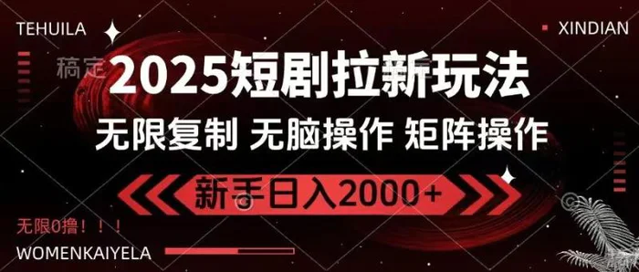 （14429期）2025短剧拉新玩法，无需注册登录，无限0撸，无脑批量操作日入2000+-副业网