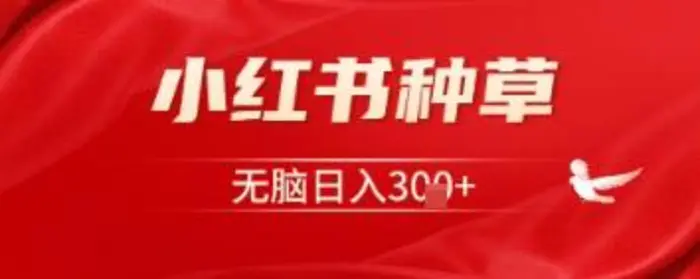 小红书种草，一台手机即可，无脑日入3张-副业网