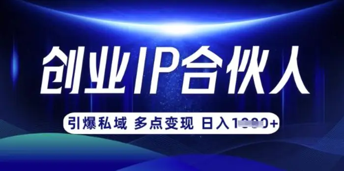 云帆·创业ip合伙人打造3.0，从0到1教你做网创，实现月入过W-副业网