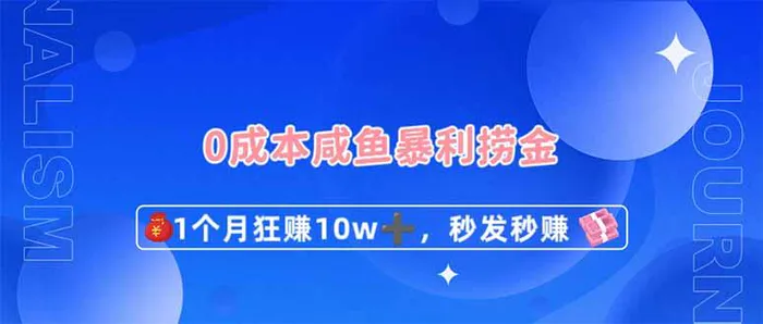 0成本闲鱼暴利捞金，1个月狂赚10W+，秒发秒赚新玩法-副业网