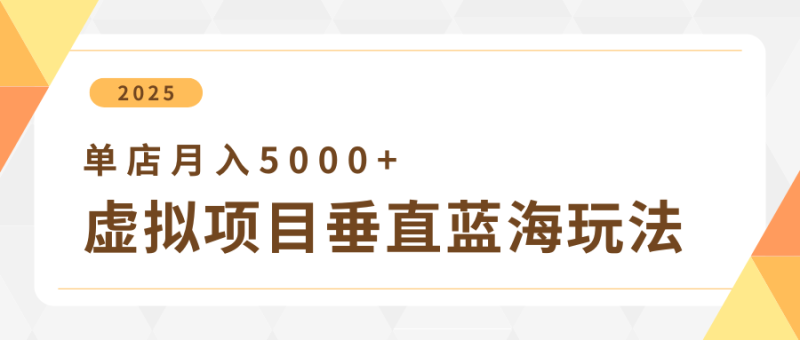 4月虚拟项目垂直玩法，冷门爆品+垂直蓝海，单店月入5000+-副业网