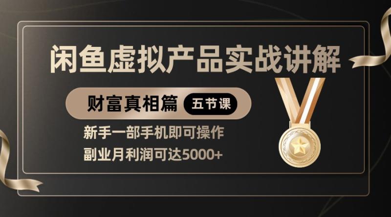 精品闲鱼虚拟产品实战讲解，新手一部手机即可操作，副业月利润可达5000+-副业网