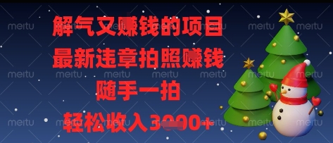 解气又挣钱的项目，最新违章拍照挣钱，随手一拍，轻松收入多张-副业网