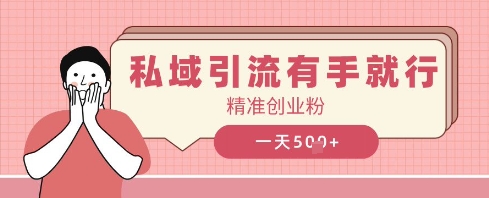 私域引流有手就行，日引500+精准创业粉-副业网