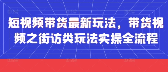 短视频带货最新玩法，带货视频之街访类玩法实操全流程-副业网