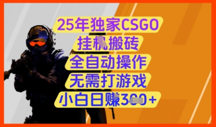 25年独家CSGO挂G搬砖，全自动操作，无需打游戏，小白日入3张+-副业网