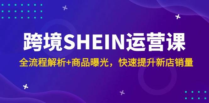 跨境SHEIN运营课，全流程解析+商品曝光，快速提升新店销量-副业网