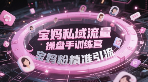 宝妈私域流量操盘手训练营，宝妈粉精准引流-副业网