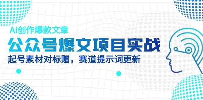 （14709期）公众号爆文项目实战，AI创作爆款文章，起号素材对标赠（附赛道AI提示词）-副业网