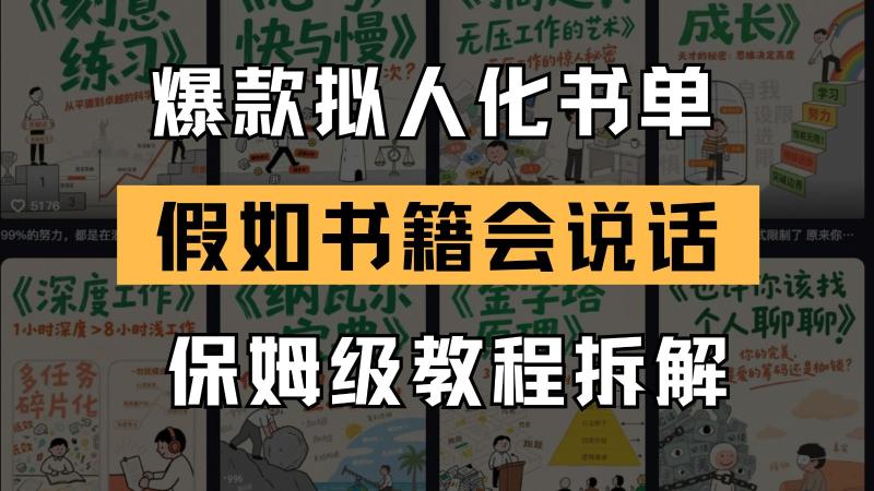 最新爆款拟人化书单玩法 假如书籍会说话 保姆级教程-副业网