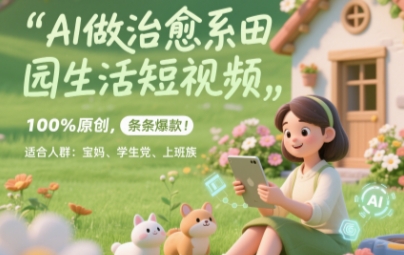 AI做治愈系田园生活短视频，100%原创，条条爆款，无脑矩阵， 适合小白-副业网