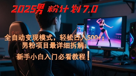 2025男粉计划7.0，全自动变现模式，轻松日入5张+，新手小白必看课程-副业网