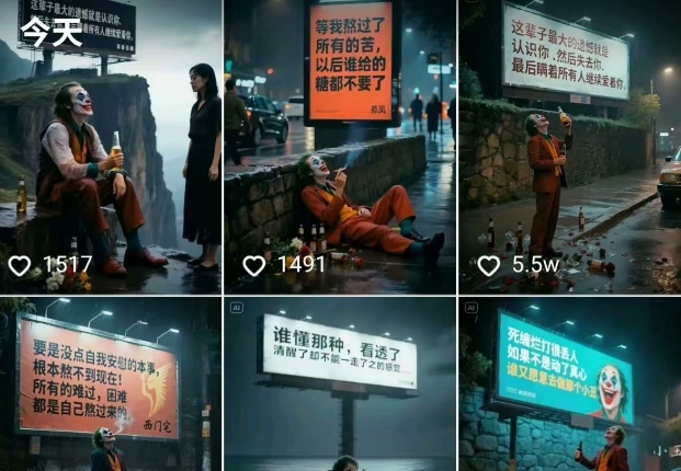 图片[2]-一条视频竟然15W赞！用AI制作小丑自嘲扎心文案视频，当下非常火爆的短视频流量神器-副业网