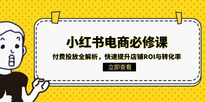 小红书电商必修课：付费投放全解析，快速提升店铺ROI与转化率-副业网