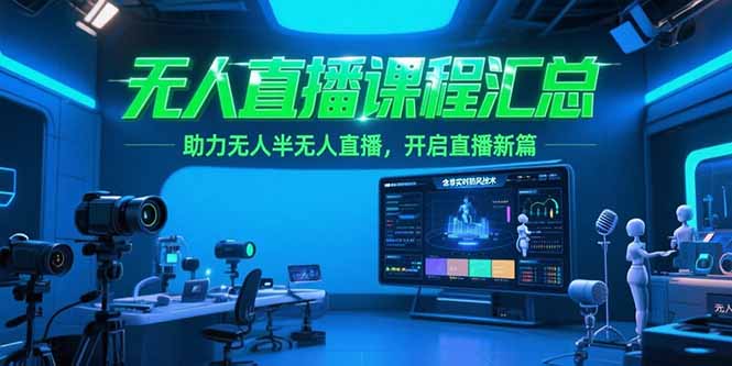无人直播课程汇总，含非实时防风技术，助力无人半无人直播，开启直播新篇-副业网