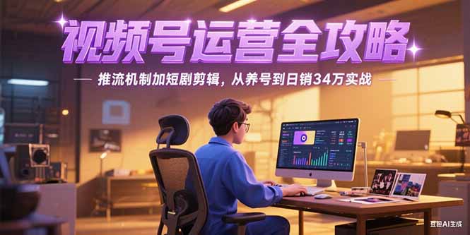2025视频号运营全攻略，推流机制加短剧剪辑，从养号到日销34万实战-副业网