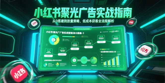 小红书聚光广告实战指南，从0搭建到放量策略，低成本获客全流程解析-副业网