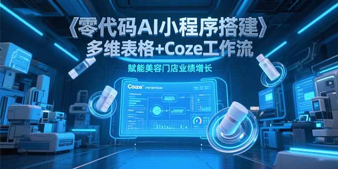 零代码AI小程序搭建，多维表格+Coze工作流，赋能美容门店业绩增长-副业网