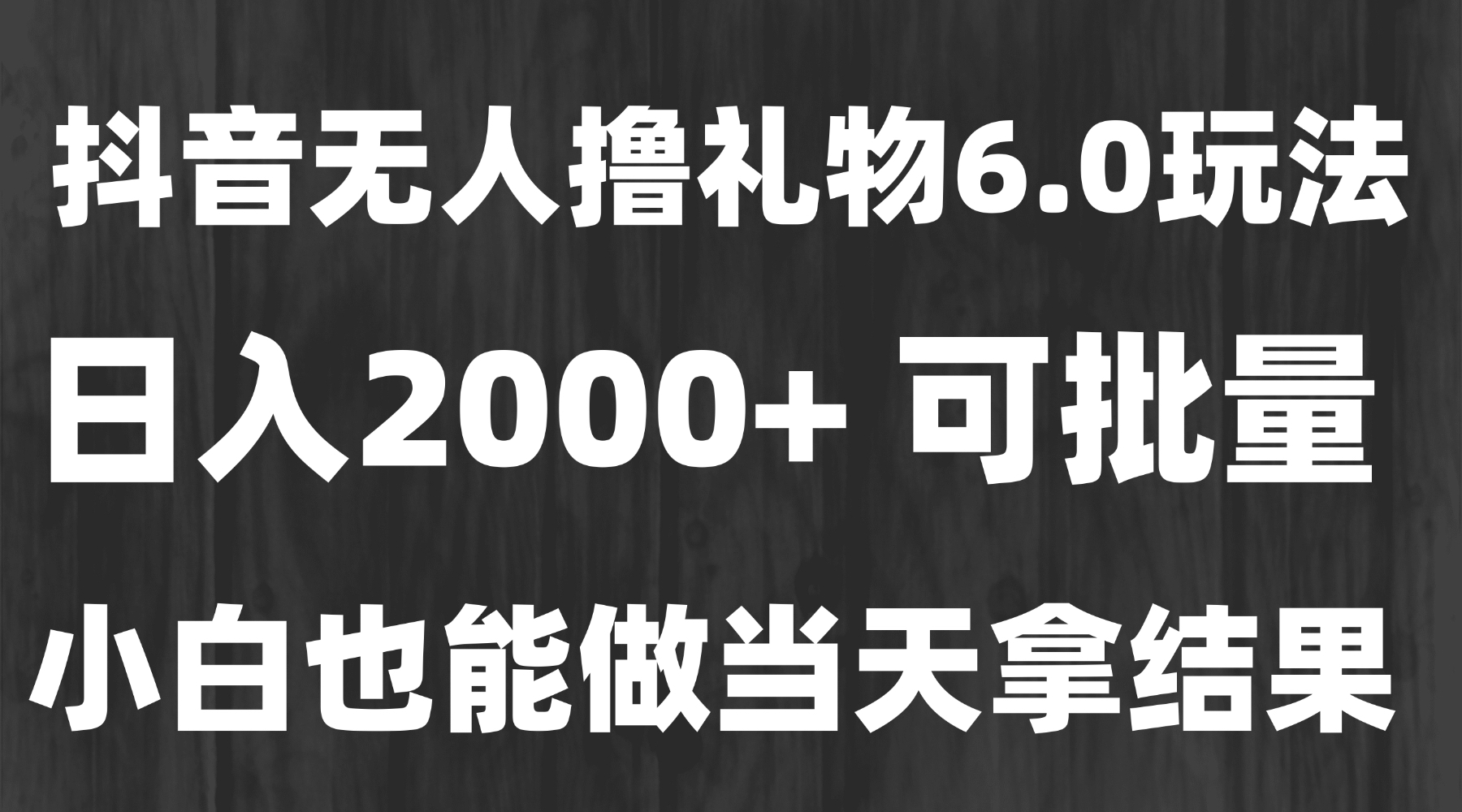 最新风口暴力撸金技术，无人撸礼物，长期稳定 一天收益2000+，小白当天…-副业网
