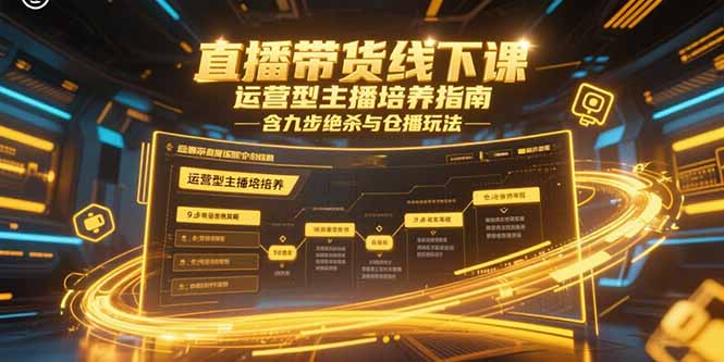 直播带货线下课，运营型主播培养指南，含九步绝杀与仓播玩法-副业网