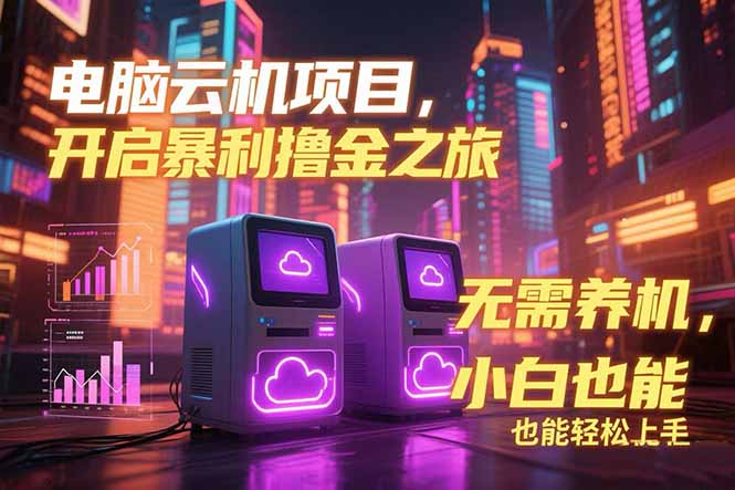 电脑云机项目 暴力撸金玩法，不需要养机 配置没有要求 单机100个窗口一…-副业网