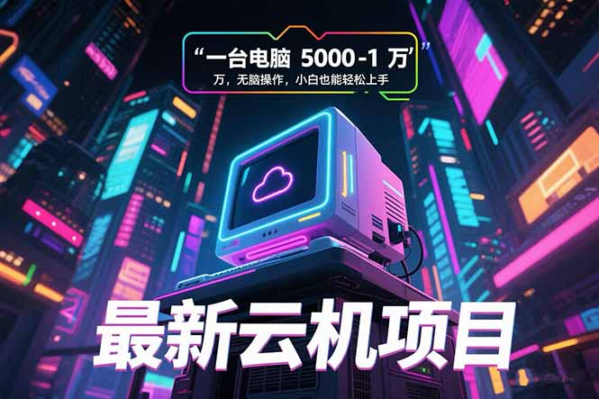 最新云机项目 一台电脑5000到10000 无脑操作小白也能轻松上手-副业网
