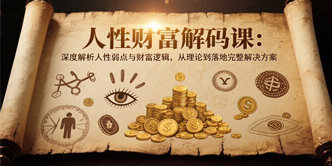 人性财富解码课6.0：深度解析人性弱点与财富逻辑，理论到落地完整解决方案-副业网