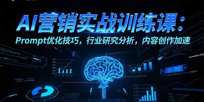 AI营销实战训练课：Prompt优化技巧，行业研究分析，内容创作加速-副业网