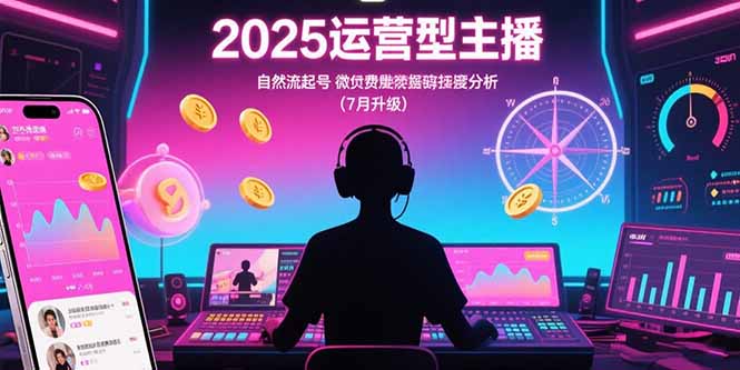 2025运营型主播：自然流起号，微付费投放技巧，罗盘数据深度解析(7月更新-副业网