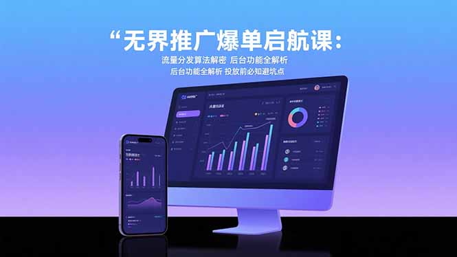 无界推广爆单启航课：流量分发算法解密 后台功能全解析 投放前必知避坑点-副业网