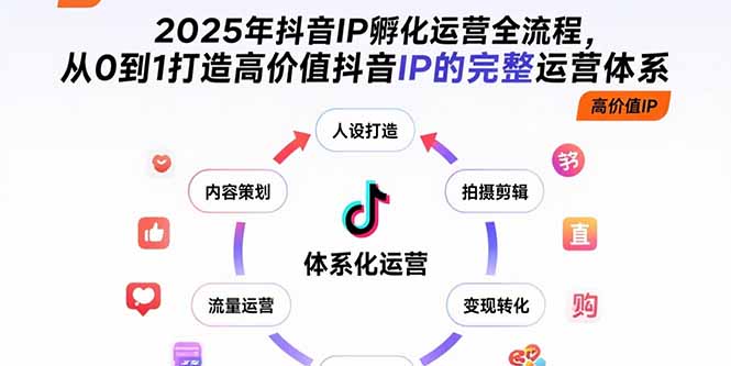 2025年抖音IP孵化运营全流程，从0到1打造高价值抖音IP的完整运营体系-副业网