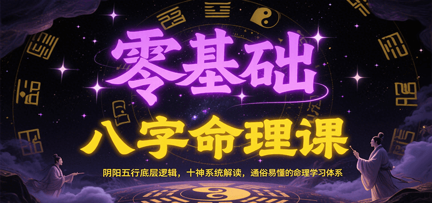 零基础八字命理课：阴阳五行底层逻辑，十神系统解读，通俗易懂的命理学习体系-副业网