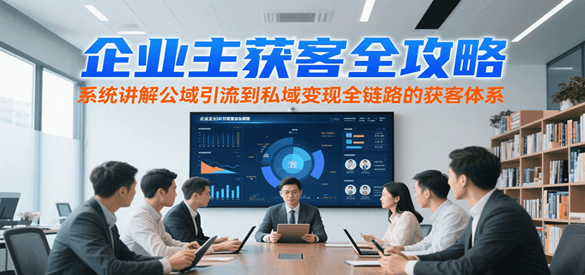 企业主获客全攻略，系统讲解公域引流到私域变现全链路的获客体系-副业网